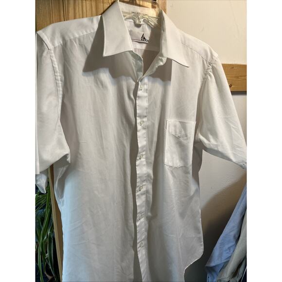 Ketch VTG men’s 15.5 White Red Half Sleeve Cotton Polyester Button down shirt - Picture 2 of 7